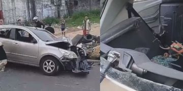 Motorista de Uber tem carro apedrejado na Cachoeirinha após atropelar motociclista na contramão