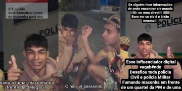 VÍDEO: Influencer grava vídeo fumando mac0nha em delegacia de Manaus e passa a ser procurado por policial da Rocam