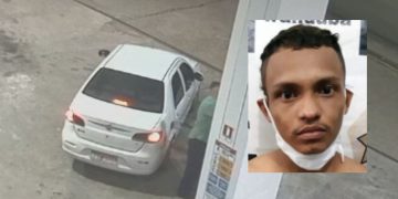 Câmera de posto de gasolina registra homem sendo execut@d0 dentro de táxi em Iranduba; assista